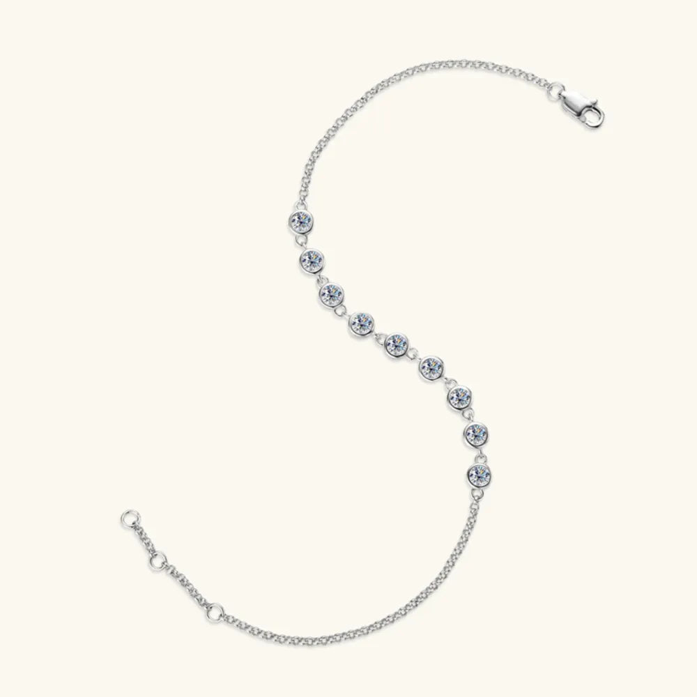 Moissanite-Embedded Bracelet