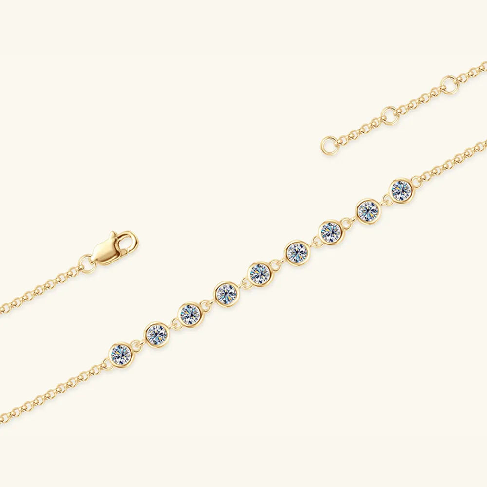 Moissanite-Embedded Bracelet