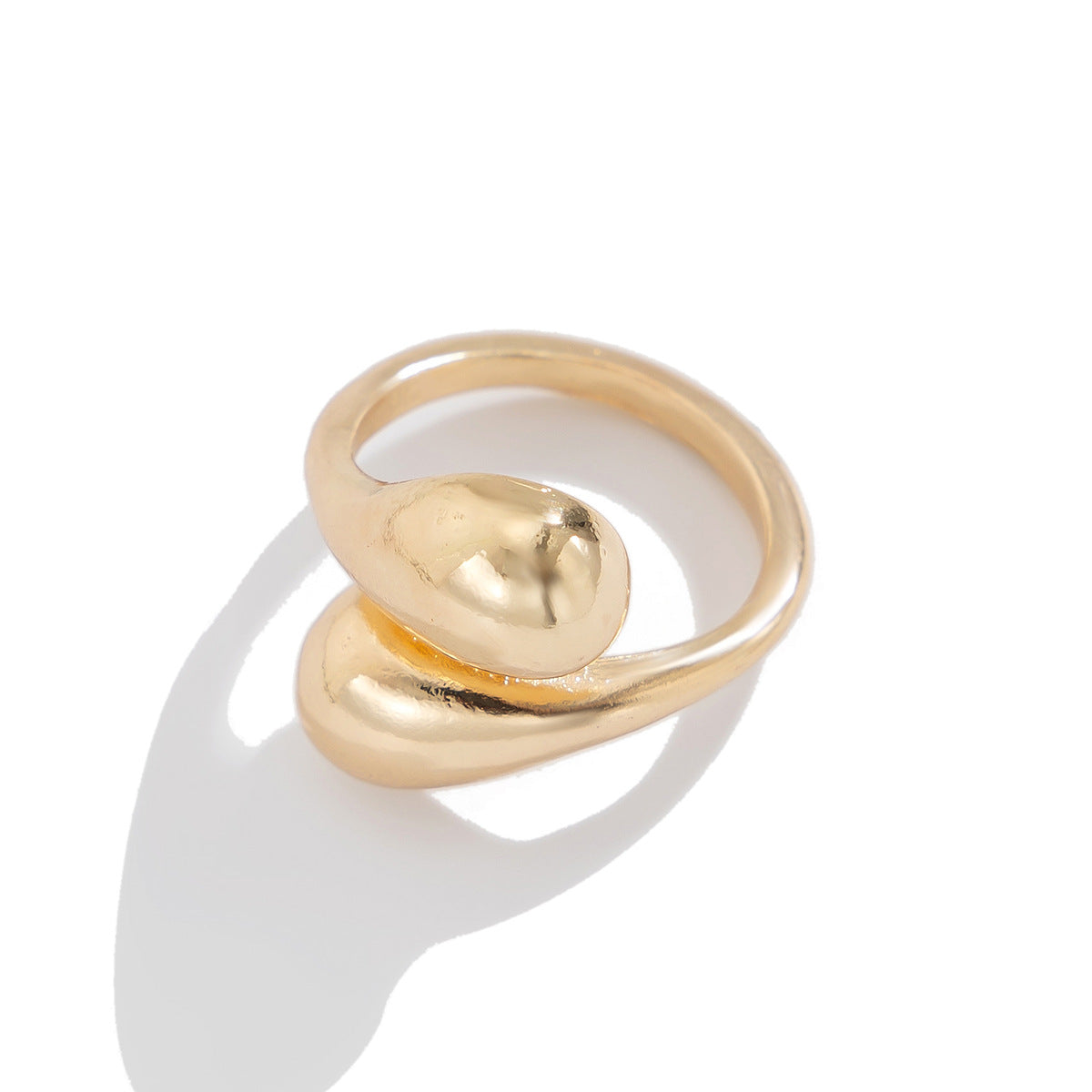 Fashionable photosensitive surface double droplet alloy ring